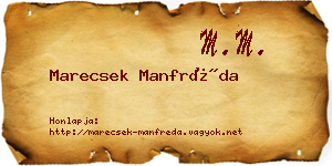 Marecsek Manfréda névjegykártya